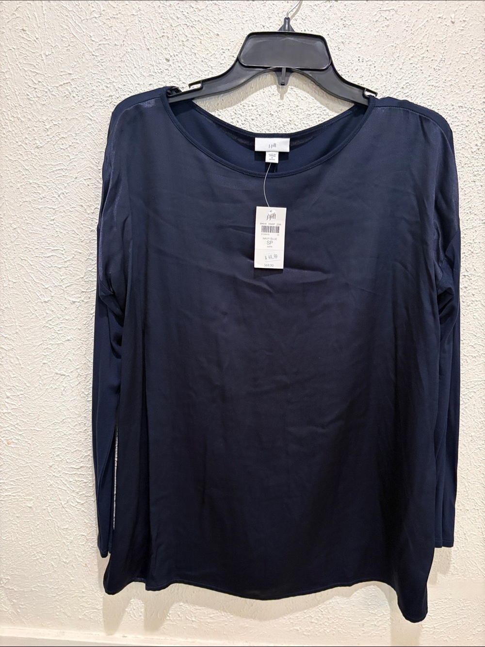 J. Jill Deep Navy Long-Sleeve Crewneck Top